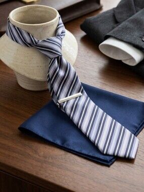 Alexander Julian Colours Striped Necktie Purple Blue White